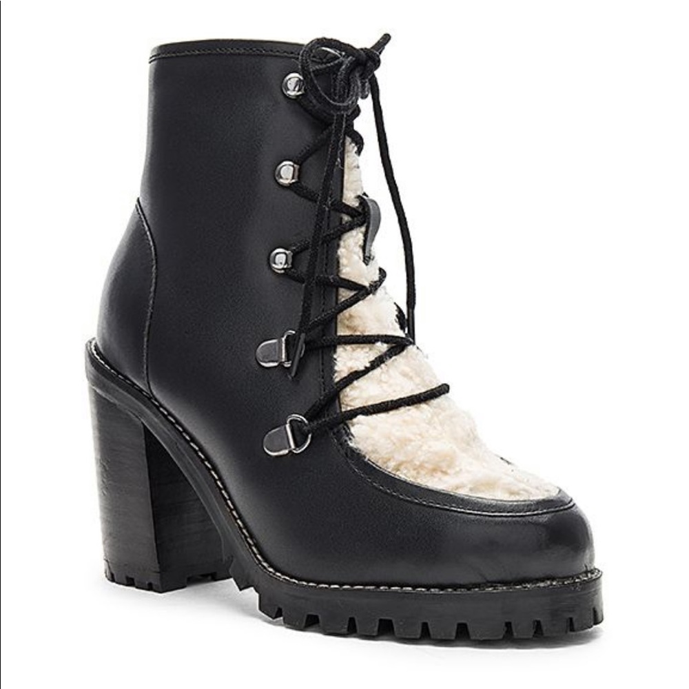 Check Genuine Leather Lace Up Lug Hiker Boot - Picture 4 of 8